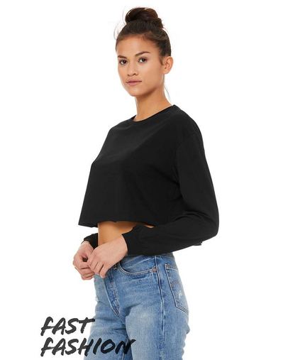 Custom Printed BELLA + CANVAS Women's Cropped Long Sleeve Tee - 6501 